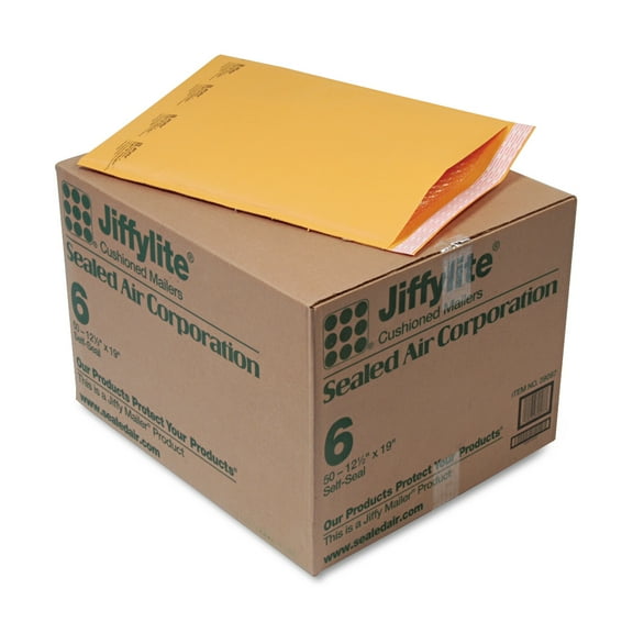 Sealed Air JiffyLite Cellular Cushioned Mailer, #6, 12.5"x19", 50 pack