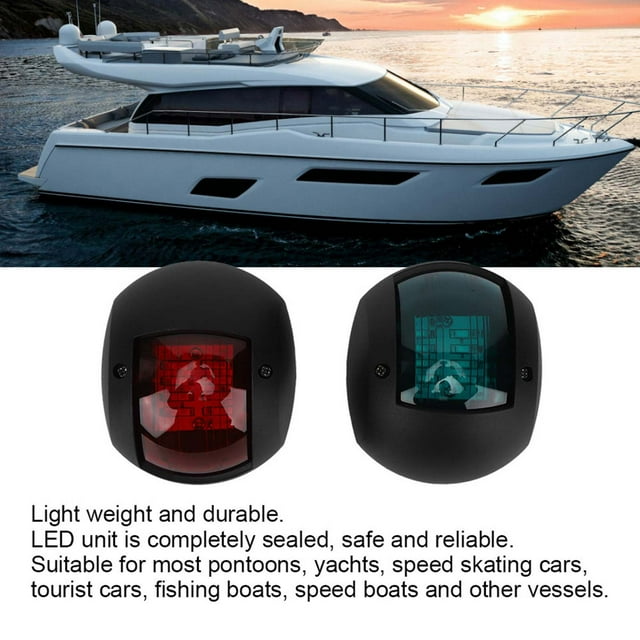 Boat Light Pair Of Signal Lamp Spherical Red Green LED Waterproof Boat Navigation Light DC12V-24V 3W For Night Fishing