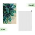 thumbnail image 2 of ONETECH Feathers Green Leafy Pattern Super Absorbent Microfiber Golf Towel 24x16in 2PC, 2 of 7