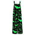 thumbnail image 5 of Women's Halloween Jumpsuits Skull Pumpkin Sleeveless Backless Spooky Rompers Castle Ghost Halter Horror Overalls, 2XL, 5 of 5
