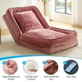 thumbnail image 4 of ijuicy Lazy Sofa Bed, Human Sized Dog Bed, Foldable Floor Sofa Chair for Living Room (Twin, Pink), 4 of 7