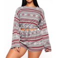 thumbnail image 1 of Ensemble de Pyjamas pour Femmes Noël Manches Longues Vêtements de Nuit Chandail Doux Ensemble de Détente, 1 of 8