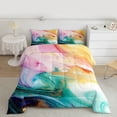 thumbnail image 2 of Feelyou Luxury Abstract Ombre Bedding Comforter Set, Modern Art Stripes Twin Comforter Sets, Chic Marbling Stripes Reversible Bedding Set, Ultra Soft Bedroom Decor, 2-Piece, 2 of 8