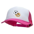 thumbnail image 2 of Soccer Header Embroidered Foam Panel Mesh Snapback - Pink White OSFM, 2 of 5