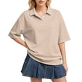 thumbnail image 2 of Dresfit Womens Golf Shirts Short Sleeve Polo Shirts 2026 Summer Collared Button Down Back To School T Shirts Oversized Plus Size Lightweight Tennis Basic Tees S, 2 of 6