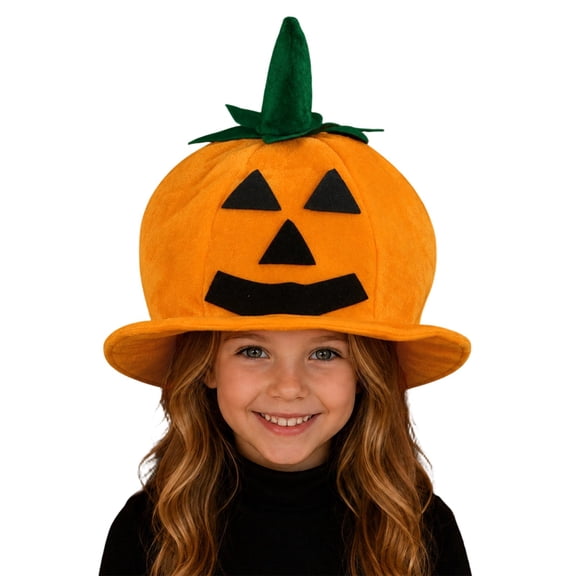 Bainana Halloween Pumpkin Hat For Kids Novelty Hat Wide Brim Comfort Fit Stage Performance Headwear