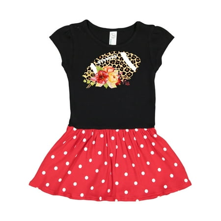 

Inktastic Football with Flowers and Leopard Spots Gift Toddler Girl Dress