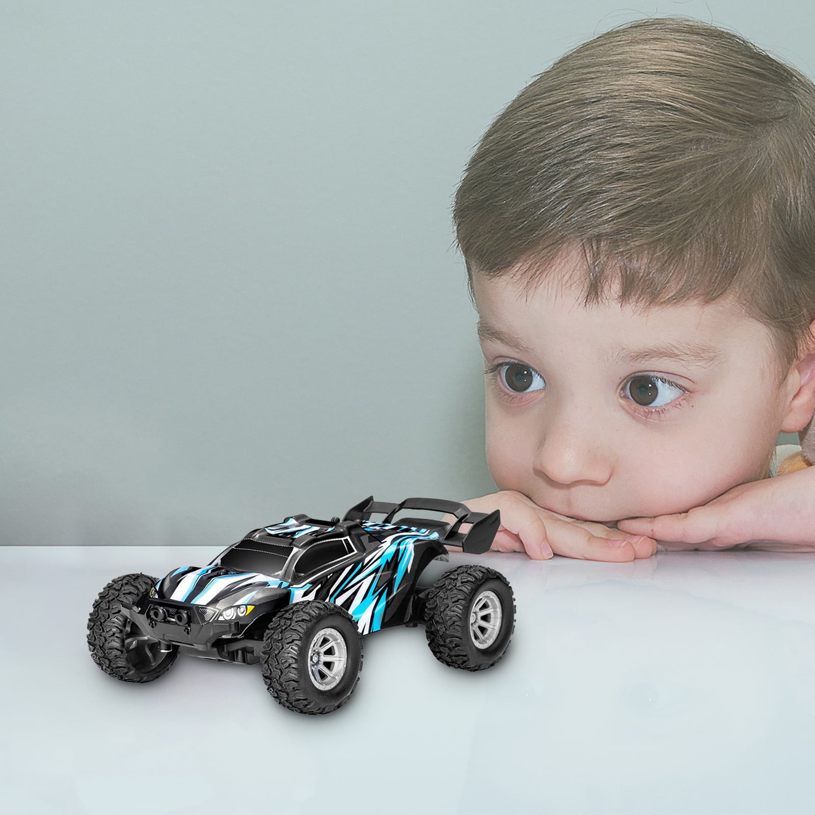 Mini Off Road RC Truck 132 Scale Rechargeable High Speed Remote Control Car 2WD Vehicle With 24 Controller Translucent Body Lighting System