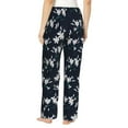 thumbnail image 3 of Xecao Lilies Flowers Women's Straight Lounge Pajama Pants: The Epitome of Relaxed Sleepwear, 3 of 9