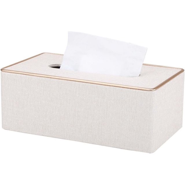 Leather Tissue Box Holder - Waterproof Rectangular Tissue Box Cover Vintage Napkin Paper Holder for Home,Office&Car Decor (Style-3)