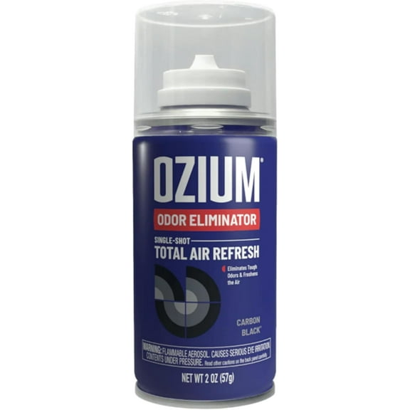Ozium Air Sanitizer, 2 oz Car Fogger Odor Eliminator and Car Air Freshener, Carbon Black Scent, No RDFID