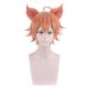 thumbnail image 1 of Peluca corta naranja para cosplay de 30 cm con orejas, sintética, resistente al calor, 1 of 2