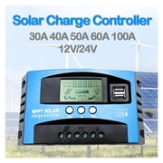 Solar Charge Controller MPPT 30A 40A 50A 60A 80A 100A LCD Display 12V 24V AUTO Dual USB Solar Charge And Discharge Controller ,High-Efficiency - 100A_12V 24V