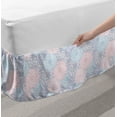 thumbnail image 2 of Dahlia Bed Skirt, Stripy Hand-Drawn Dahlia Pale Colored Blossoms in Pink Purple and Blue, Elastic Bedskirt Dust Ruffle Wrap Around for Bedding Decor, 4 Sizes, Sea Green Rose Taupe, by Ambesonne, 2 of 2