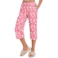 thumbnail image 6 of Ekouaer 2 Pack Women's Capri Pajama Pants Printed Drawstring Comfy Pj Bottoms With Pockets, 6 of 7