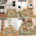 thumbnail image 5 of 5x7ft Floral Area Rug, Machine Washable Ultra Soft Low Pile Non Slip Non Shedding Accent Floor Carpet for Living Room, Bedroom, Dining Room, Office (Beige), 5 of 5
