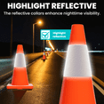 thumbnail image 5 of Heavy-Base PVC Traffic Cones (20 Pack)-18.1 inches, Highlight Reflective for Night & Day Roadwork Applications, 5 of 5