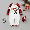 thumbnail image 2 of Odeerbi Christmas Pajamas for Family Holiday Long Sleeve Initial Name Family Christmas Pajamas Matching Sets Baby Printed Home Wear Two-Piece Sleepwear Xmas Family Matching PJs Set Red, 2 of 7