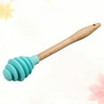 thumbnail image 4 of Silicone Honey Dipper Sticks Wood Handle Jam Dippers Syrup Stirrer for Honey Pot Jar Container Random Color, 4 of 7