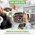 thumbnail image 3 of GreenLife Click Juego de utensilios de cocina TriPly de acero inoxidable de 10 piezas, mango desmontable, esencial de cocina apilable para ahorrar espacio, ollas y sartenes sin PFAS, apto para inducci, 3 of 4