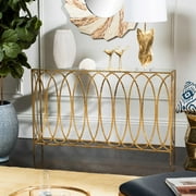 Safavieh Carina Oval Ringed Console Table, Gold with Glass Top