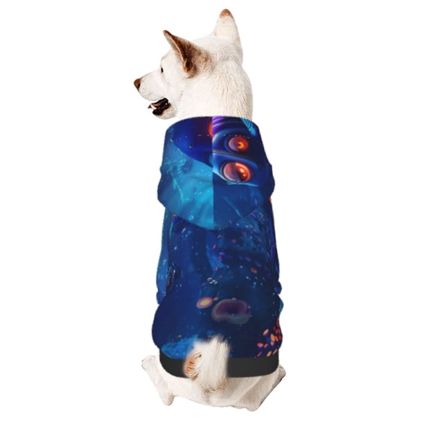 Balery Deep Sea Glowing Fishes Sudadera con Capucha para Perros Pequeños – Ropa para Mascotas, Disfraz para Perros y Gatos, Ideal para Fiestas y Cosplay-XX-Large