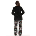 thumbnail image 3 of Just Love Plush Pajama Sets for Women (Black - Christmas Lights, Large), 3 of 3