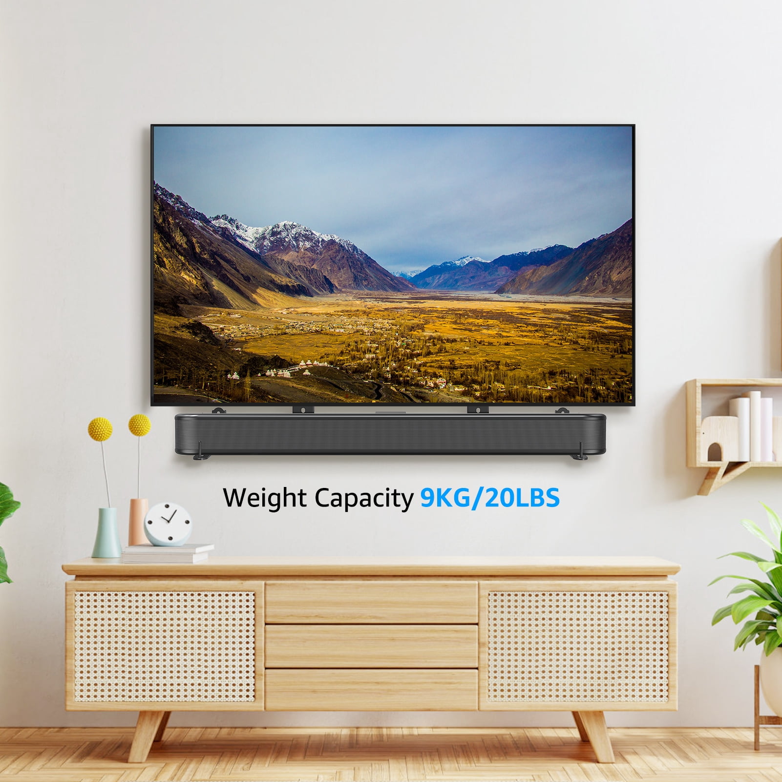 MOUNT PRO Universal Soundbar Mount, Sound Bar TV Bracket with 31.5" Longer Bracket Mounting Above or Under TV for Large TV, 6.5" Holder Swivel to Fit Various Soundbar, Up to 20 LBS