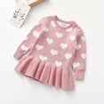 thumbnail image 3 of Lindreshi Baby Girl Clothes Infant Baby Kids Girls Knit Heart Print Ruffle Dress Princess Dress, 3 of 8