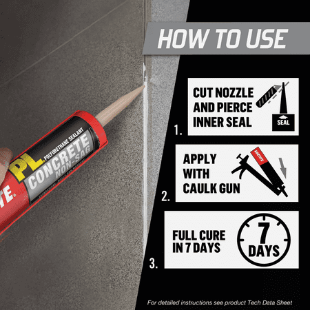 LOCTITE PL Polyurethane Concrete Sealant - Single Pack — Exterior Wood Surfaces, UV-Resistant Formula