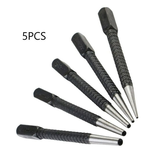 5Pcs Nail-Punch Sets Knurled Body Square Punch Center Punch Positioning Punch For Labeling Plastics Wood Metals Smile Home