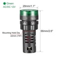thumbnail image 2 of 5pcs Pilot Light AC / DC 12V Indicador de panel Alarma intermitente con zumbador, LED verde Unique Bargains direccionales, 2 of 7