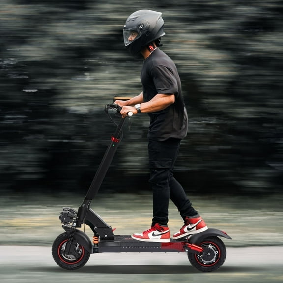 IREZEDER Electric Scooter for Adults, 28 Miles Range, 10" Off-Road Tires, Dual Disc Brake, Foldable