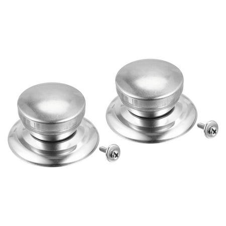 

Uxcell Universal Pot Lid Knob Stainless Steel Replacement Knob 58x41x33mm for Pan Cover Lid Pack of 2