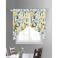 thumbnail image 3 of Eucalyptus Lemon Swag Valances for Windows, Sage Green Leaf Blue Flower Fruit Rod Pocket Sheer Valances for Small Windows, Swag Toppers Light Filtering for Kitchen Living Room 2 Panels 28''x36'', 3 of 6