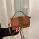 thumbnail image 5 of Bolso de mano de piel sintética para mujer, bandolera de piel, bolso de hombro de moda para mujer, color caqui oscuro, 5 of 5
