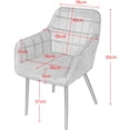 thumbnail image 4 of Silla de Comedor Sillón para salón con reposabrazos, Sillas Nordicas Acolchadas con Cubierta de Terciopelo Diseño Moderno,Patas de Metal 37cm, Gris claro esquí esquí Gafas de esquí, 4 of 5