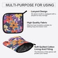 thumbnail image 3 of Yayeee Oven Mitts and Pot Holder Set of 2 Heat Resistant Kitchen Gloves Baking Hot Pad, Colorful Painted Flowers Pattern, 3 of 5