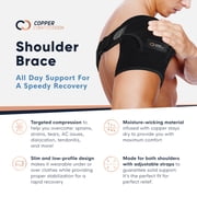Copper Compression Recovery Shoulder Brace - Black