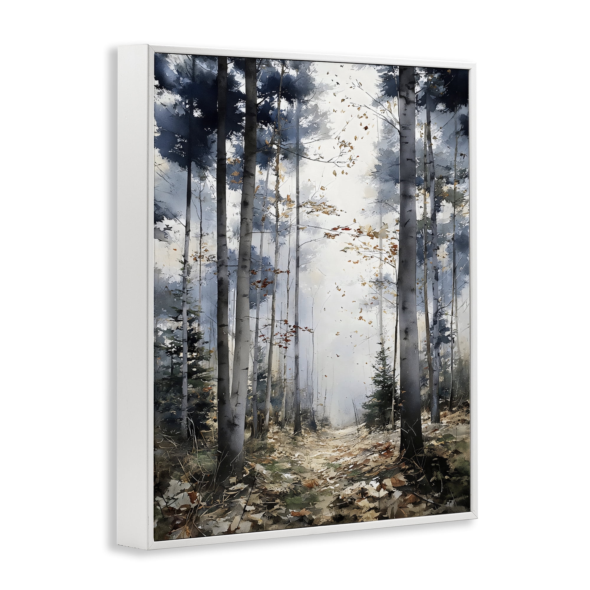 Stupell Industries Cold Woods Birch Forest White Framed Giclee Art, design by Franklyn Gregory
