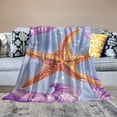thumbnail image 2 of BCIIG   Beach Ocean Coastal   Throw Blanket Sea Starfish Shell Printed Sherpa Blanket for Kids Boys Girls Summer Plush Blanket Soft Bed Blanket   40x50in, 2 of 6