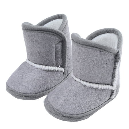 Newborn Infant Toddler Baby Unisex Girl Boy Fleece Snow Boots Winter Warm Soft Sole Crib Shoes Booties
