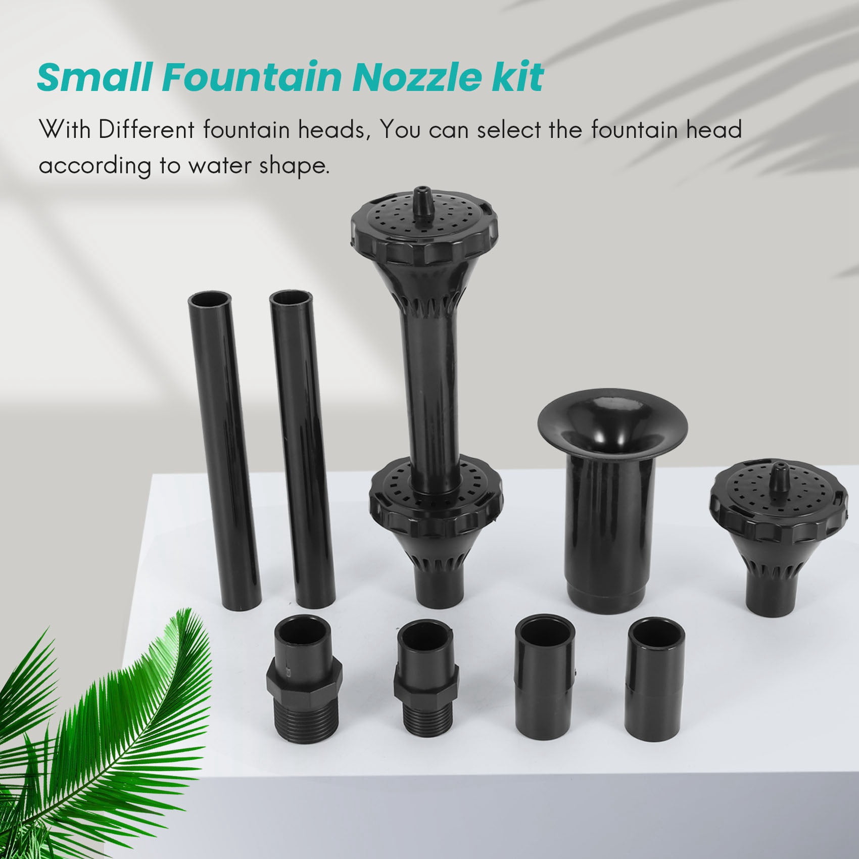 Solar Powered Sprinklers Accessories 9Pcs Small Fountain Nozzle Kit