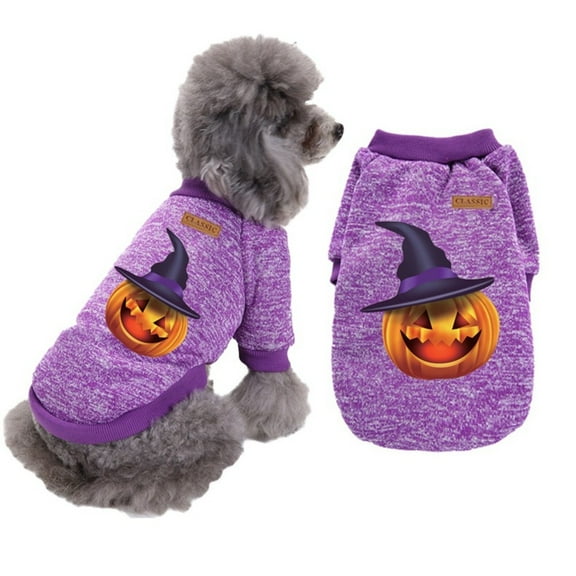 Papapt 1 Pcs Dog Halloween Costumes Funny Pumpkin Dog Puppy Clothes Soft Halloween Costumes for Small Medium Large Dogs Cats Kitten J03