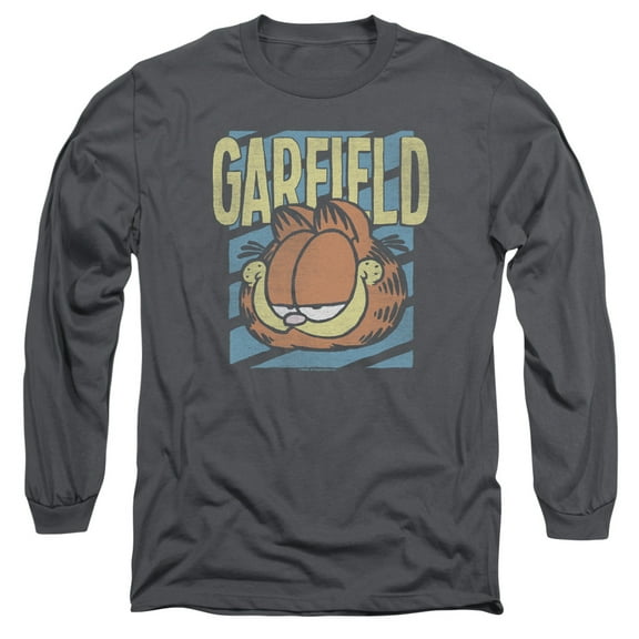 Garfield Rad Garfield Long Sleeve Adult 18/1 T-Shirt Charcoal