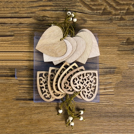 Christmas Tree Decoration Crafts 12Pcs Christmas Wood Pendants Carved Wood Slices Crafts Xmas Tree Hanging Ornaments Decorations ()