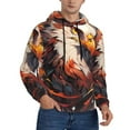 thumbnail image 2 of Pofeuu Colorful Abstract Eagle Print Mens Casual Hooded Collar Drawstring Hoodies Pullover Sweatshirts Casual Long Sleeve Shirts-X-Large, 2 of 7