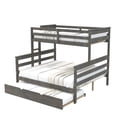 thumbnail image 6 of Harper & Bright Designs Twin XL Over Queen Bunk Bed with Trundle, Wood Frame Detachable into 2 Separate Beds, Sturdy Platform Bunk with Guard Rail & Ladder, Grey, 6 of 16