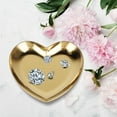 thumbnail image 2 of Falleo Clearance Stainless Steel Heart Shaped Plate Tea Tray Fruit Tray Cosmetics Jewelry Organizer(Gold), 2 of 5