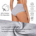 thumbnail image 2 of Ropa interior Molasus para mujer, algodón suave, cintura alta, color gris, talla 8, 2 of 4